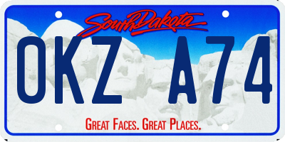 SD license plate 0KZA74