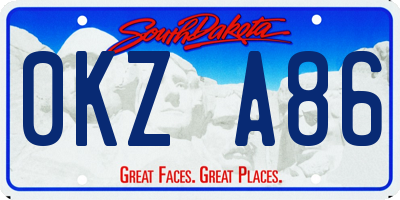 SD license plate 0KZA86