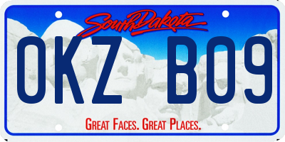 SD license plate 0KZB09