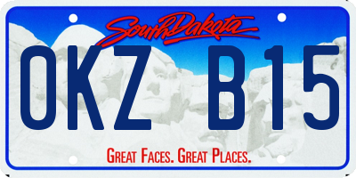 SD license plate 0KZB15