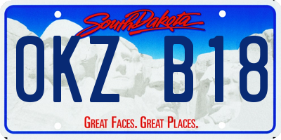 SD license plate 0KZB18