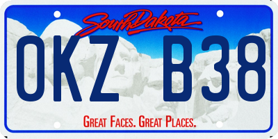 SD license plate 0KZB38