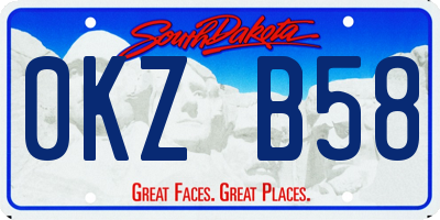 SD license plate 0KZB58