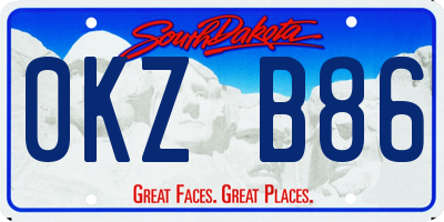 SD license plate 0KZB86
