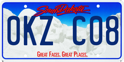 SD license plate 0KZC08