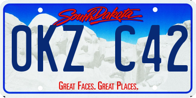 SD license plate 0KZC42