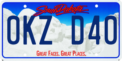 SD license plate 0KZD40