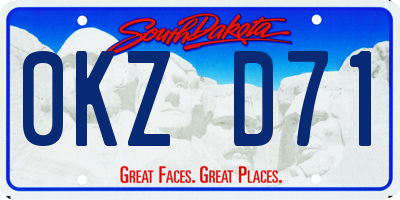 SD license plate 0KZD71