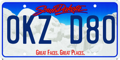 SD license plate 0KZD80
