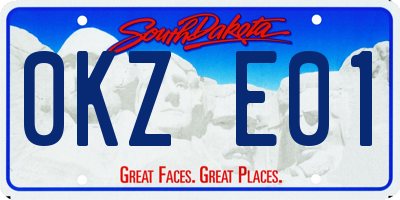SD license plate 0KZE01