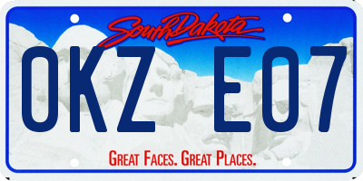 SD license plate 0KZE07
