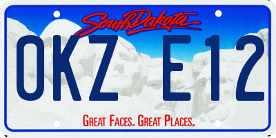 SD license plate 0KZE12
