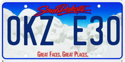 SD license plate 0KZE30
