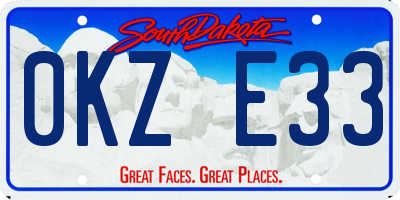 SD license plate 0KZE33