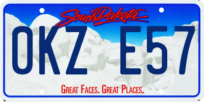 SD license plate 0KZE57