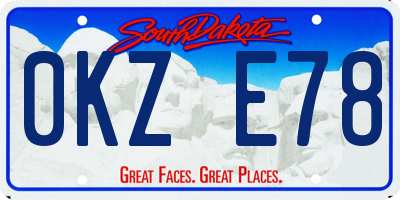 SD license plate 0KZE78