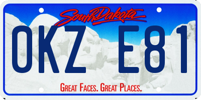 SD license plate 0KZE81