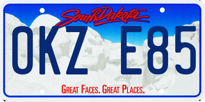 SD license plate 0KZE85