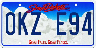 SD license plate 0KZE94