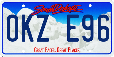SD license plate 0KZE96