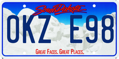 SD license plate 0KZE98