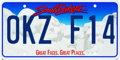 SD license plate 0KZF14