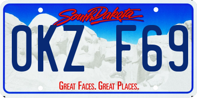 SD license plate 0KZF69