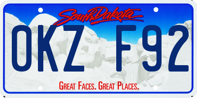 SD license plate 0KZF92