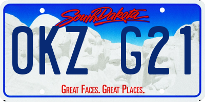 SD license plate 0KZG21