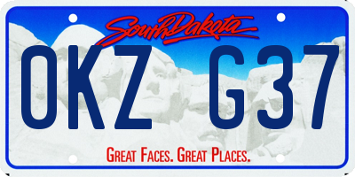 SD license plate 0KZG37
