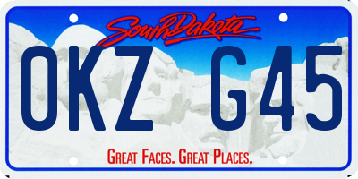 SD license plate 0KZG45