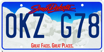 SD license plate 0KZG78