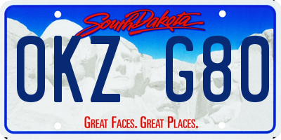 SD license plate 0KZG80