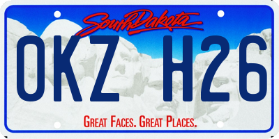 SD license plate 0KZH26