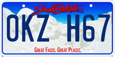 SD license plate 0KZH67