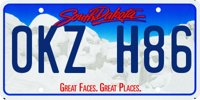 SD license plate 0KZH86