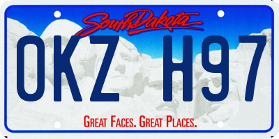 SD license plate 0KZH97