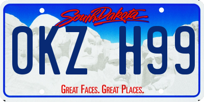SD license plate 0KZH99