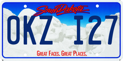 SD license plate 0KZI27