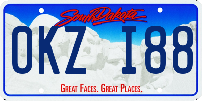 SD license plate 0KZI88