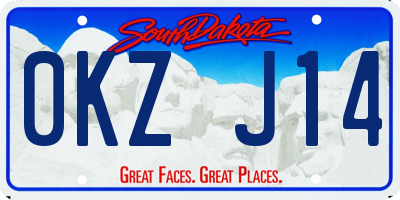 SD license plate 0KZJ14