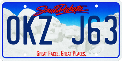 SD license plate 0KZJ63