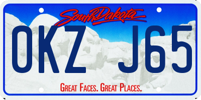SD license plate 0KZJ65