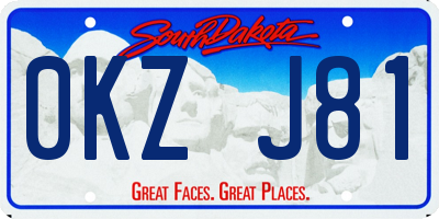 SD license plate 0KZJ81