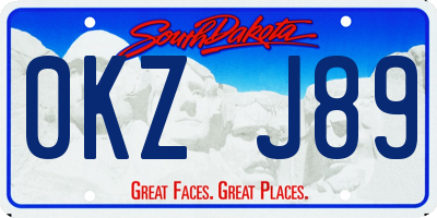 SD license plate 0KZJ89