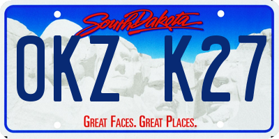 SD license plate 0KZK27