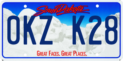 SD license plate 0KZK28
