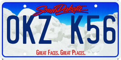 SD license plate 0KZK56