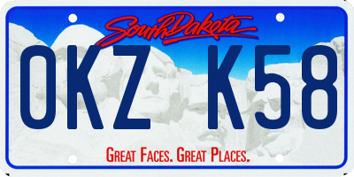 SD license plate 0KZK58