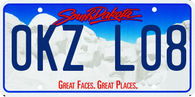 SD license plate 0KZL08